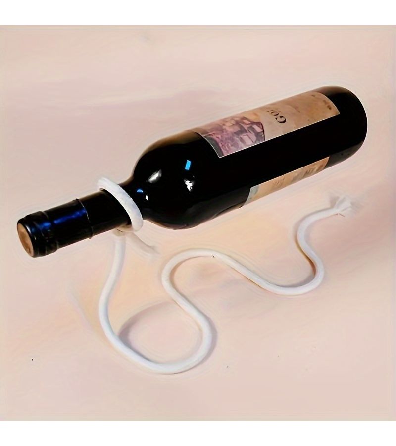 1pc Elegant White Metal Wine Bottle Holder Space Saving Kitchen Dining Room Storage Rack Home Bar Decor - Image 1