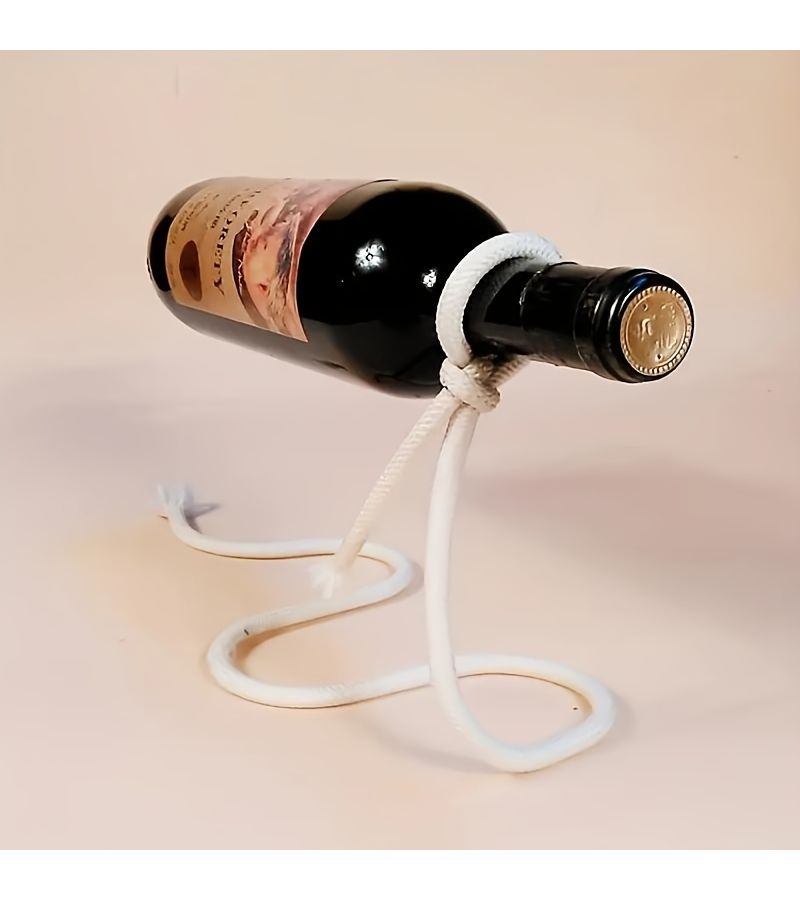 1pc Elegant White Metal Wine Bottle Holder Space Saving Kitchen Dining Room Storage Rack Home Bar Decor - Image 4