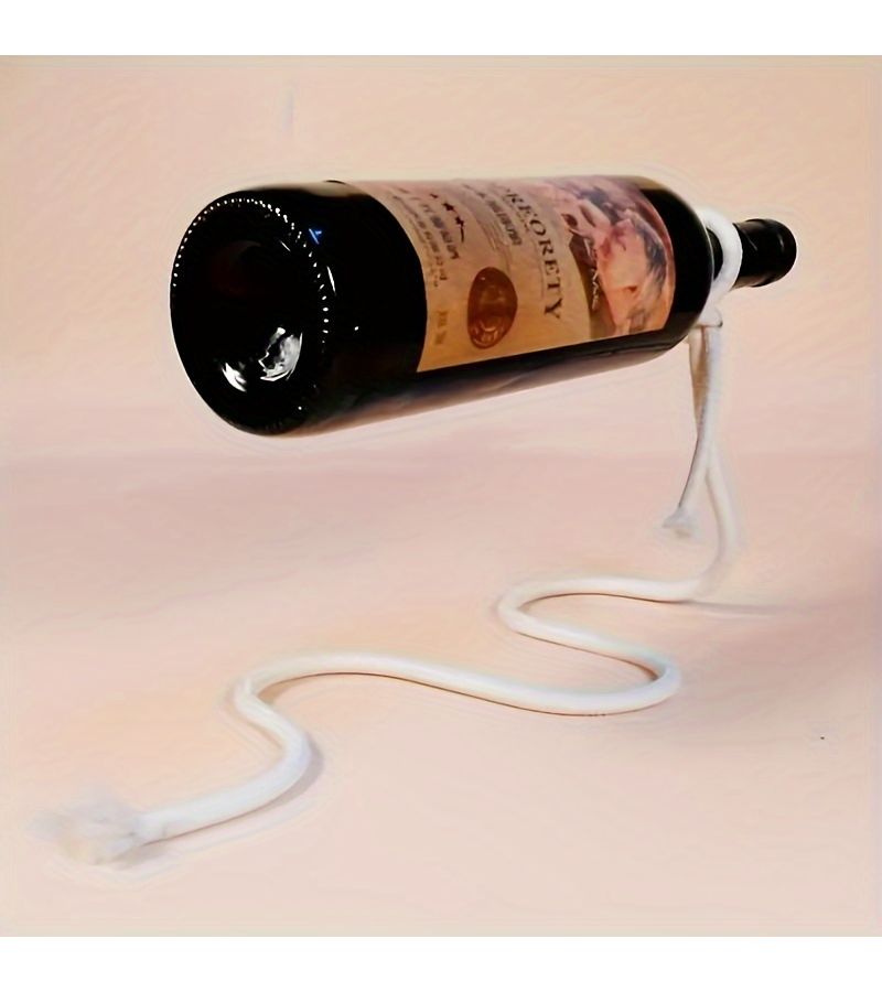 1pc Elegant White Metal Wine Bottle Holder Space Saving Kitchen Dining Room Storage Rack Home Bar Decor - Image 5