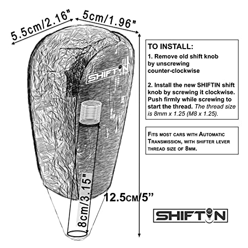 SHIFTIN Leather and Carbon Fiber Gear Shift Knob for Toyota Land Cruiser 4Runner Sequoia Tundra and Lexus (Black Leather/Carbon Fiber Pattern) - Image 5