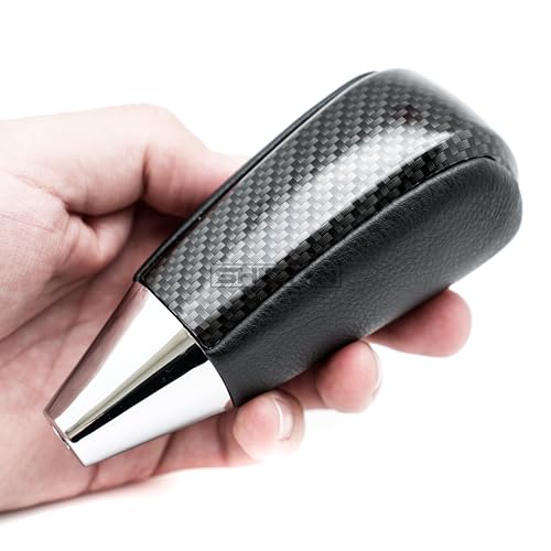 SHIFTIN Leather and Carbon Fiber Gear Shift Knob for Toyota Land Cruiser 4Runner Sequoia Tundra and Lexus (Black Leather/Carbon Fiber Pattern) - Image 3