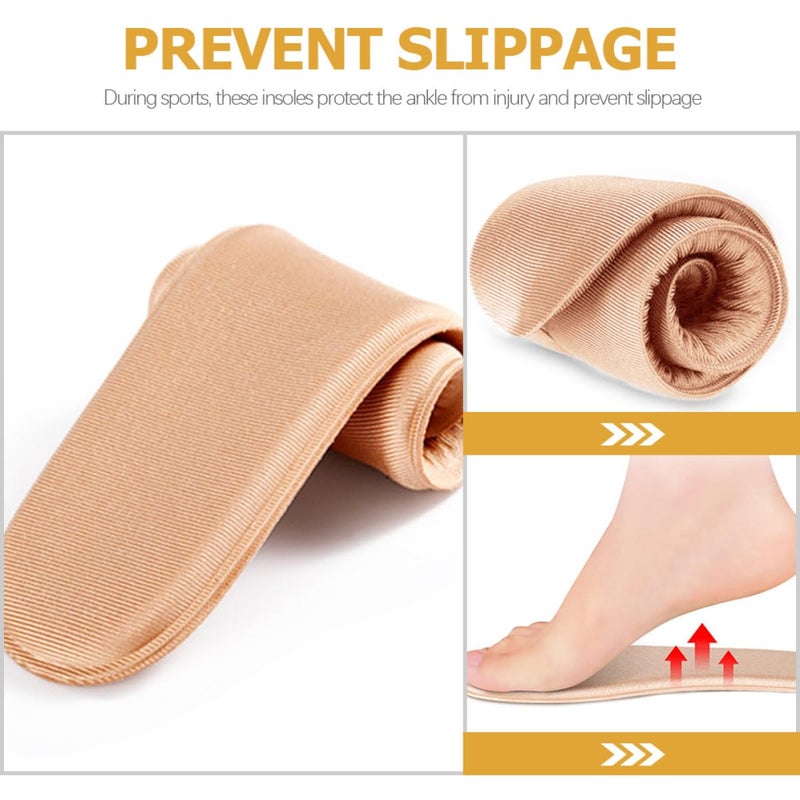 Breathable Moisture Wicking Anti Odor Shock Absorption Sports Insoles Size 43 44 Beige - Image 5