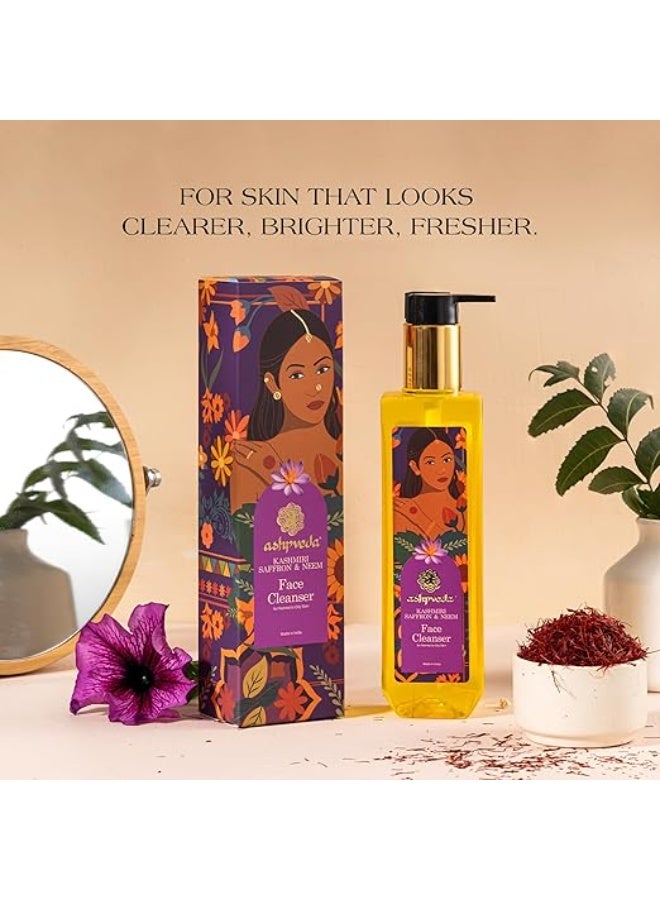 Ashpveda Ayurvedic Face Wash with Kashmiri Saffron and Neem | Natural Face Cleanser for Daily Skin Exfoliation and Brightening | Chemical Free Organic Herbal Facewash (100 ml) - Image 3