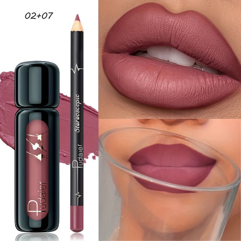 Waterproof Long Lasting Lip Liner Set 2Pcs Color #02+Color #07 Natural End All Skin Types - Image 1