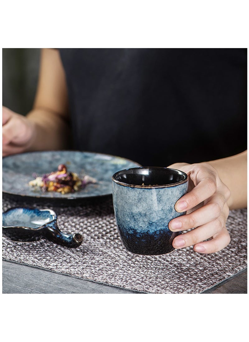 Set of 5 Ceramic Teacup Espresso Coffee Cup Porcelain Tea Cup Set Chinese Kung Fu Bowl Drinkware Box Package for Gifts 150ml