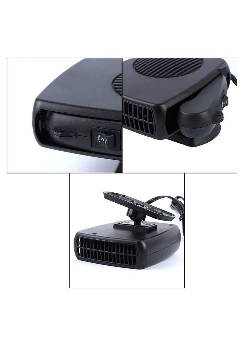 Loquat Portable Car Heater Fan, Plug-in Anti-Fog 150W 12V Car Fan Windshield Defroster Automobile Heater Warmer Vehicle Demister Fast 2 In 1 Heating Cooling Dryer Auto 360-degree Rotation Heater Fan - Image 3