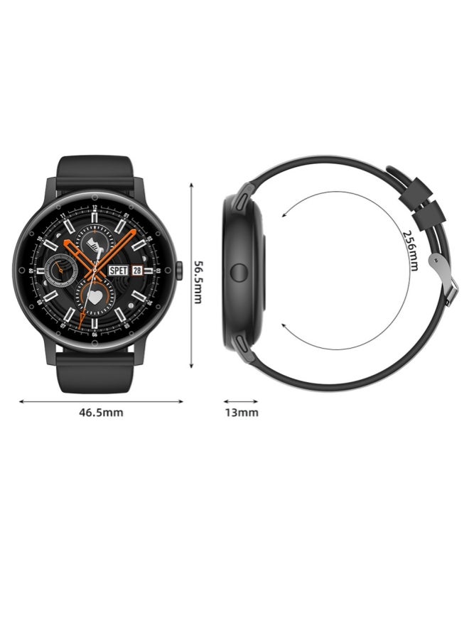 Generic S88 PRO Bluetooth Full Touch Call Smart Watch AMOLED Display 190mAh 1.39 Inch Midnight Black Silicone Strap  - Image 5