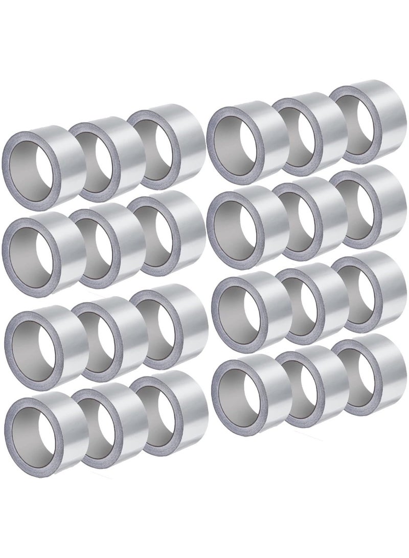 MARKQ [Pack of 24] Aluminum Foil Tape - [2 inches x 15 yards] - Insulation Adhesive Metal Tape for HVAC, Sealing & Patching Hot & Cold Air Ducts - Silver Tape for Metal Repair  - Image 1