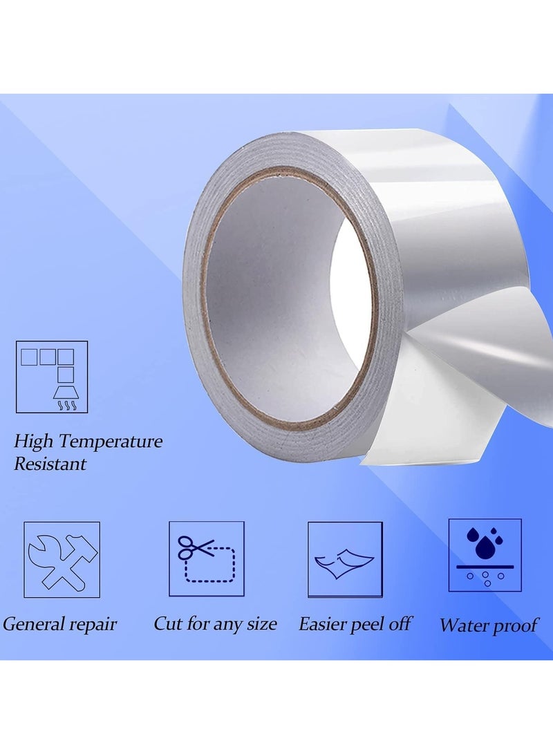 MARKQ [Pack of 24] Aluminum Foil Tape - [2 inches x 15 yards] - Insulation Adhesive Metal Tape for HVAC, Sealing & Patching Hot & Cold Air Ducts - Silver Tape for Metal Repair  - Image 3