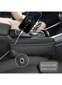 Bukela Car Seat Gap Filler Leather Car Seat Gap Filler Organizer and Storages Automotive Accessories Universal for Car SUV Truck Fill The Gap Between Seat and Console Stop Things from Dropping Black 2Pcs  - Image 2