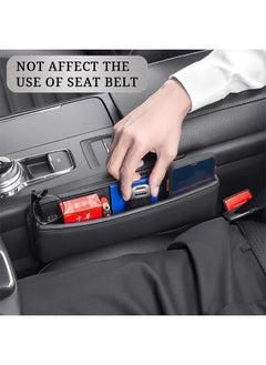 Bukela Car Seat Gap Filler Leather Car Seat Gap Filler Organizer and Storages Automotive Accessories Universal for Car SUV Truck Fill The Gap Between Seat and Console Stop Things from Dropping Black 2Pcs  - Image 5