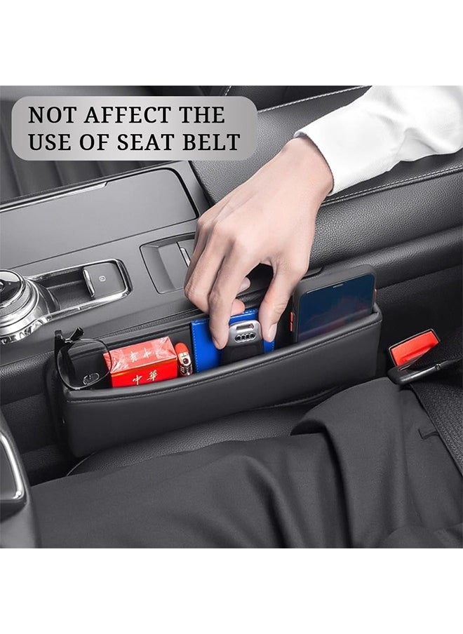 Bukela Car Seat Gap Filler Leather Car Seat Gap Filler Organizer and Storages Automotive Accessories Universal for Car SUV Truck Fill The Gap Between Seat and Console Stop Things from Dropping Black 2Pcs  - Image 5