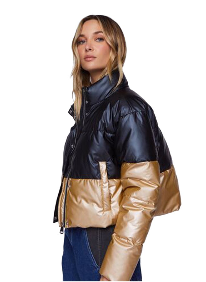 FOREVER 21 - Metallic Colorblock Puffer Jacket - Image 1