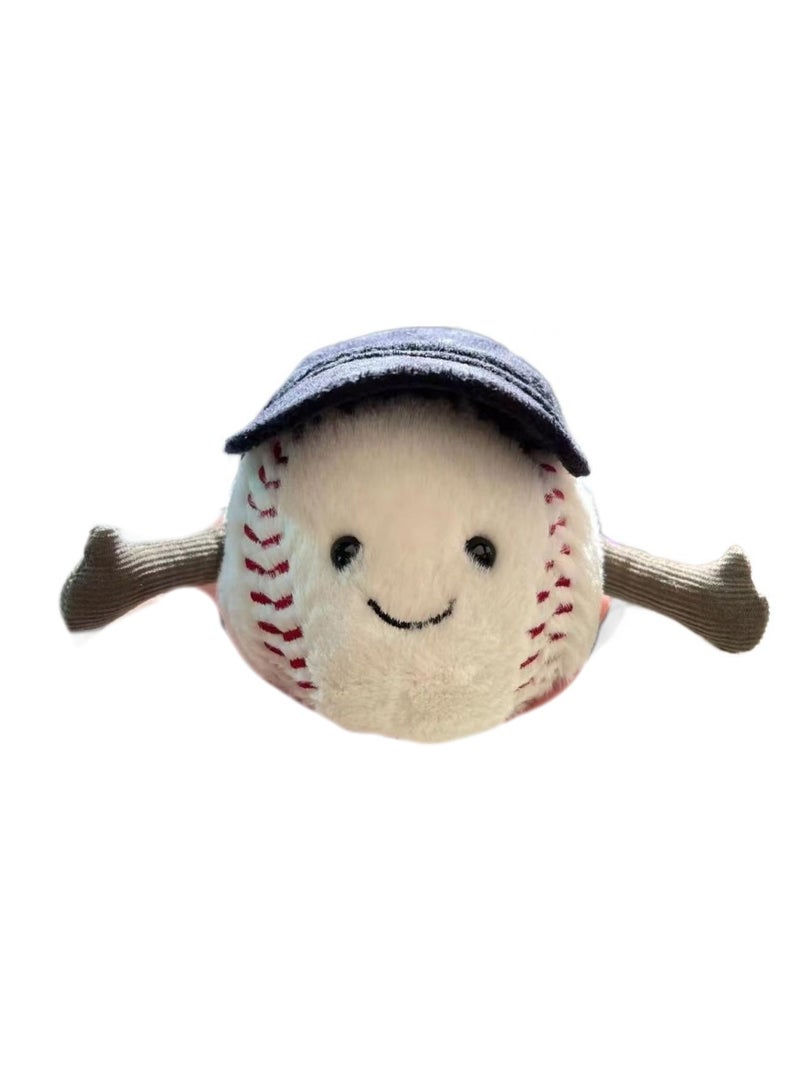10cm Baseball Plush Pendant Keychain Fun Sports Plush Doll Schoolbag Accessories Toy Keychain Boy Girl Gift  - Image 1
