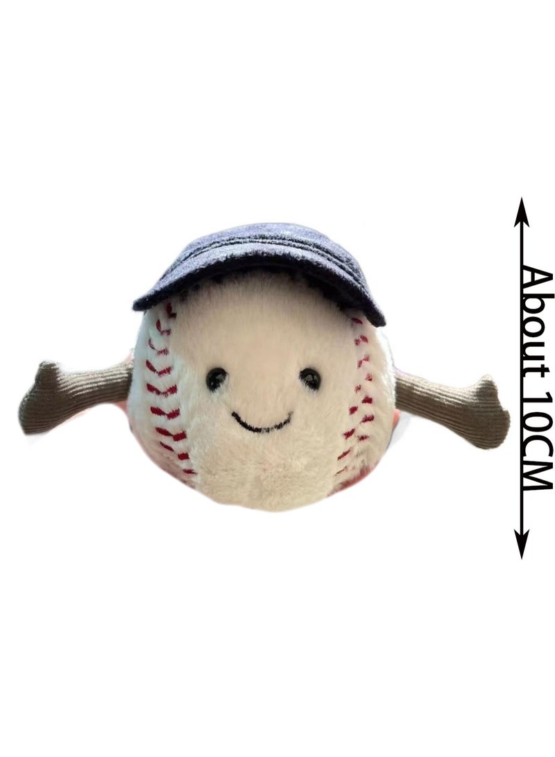 10cm Baseball Plush Pendant Keychain Fun Sports Plush Doll Schoolbag Accessories Toy Keychain Boy Girl Gift  - Image 2