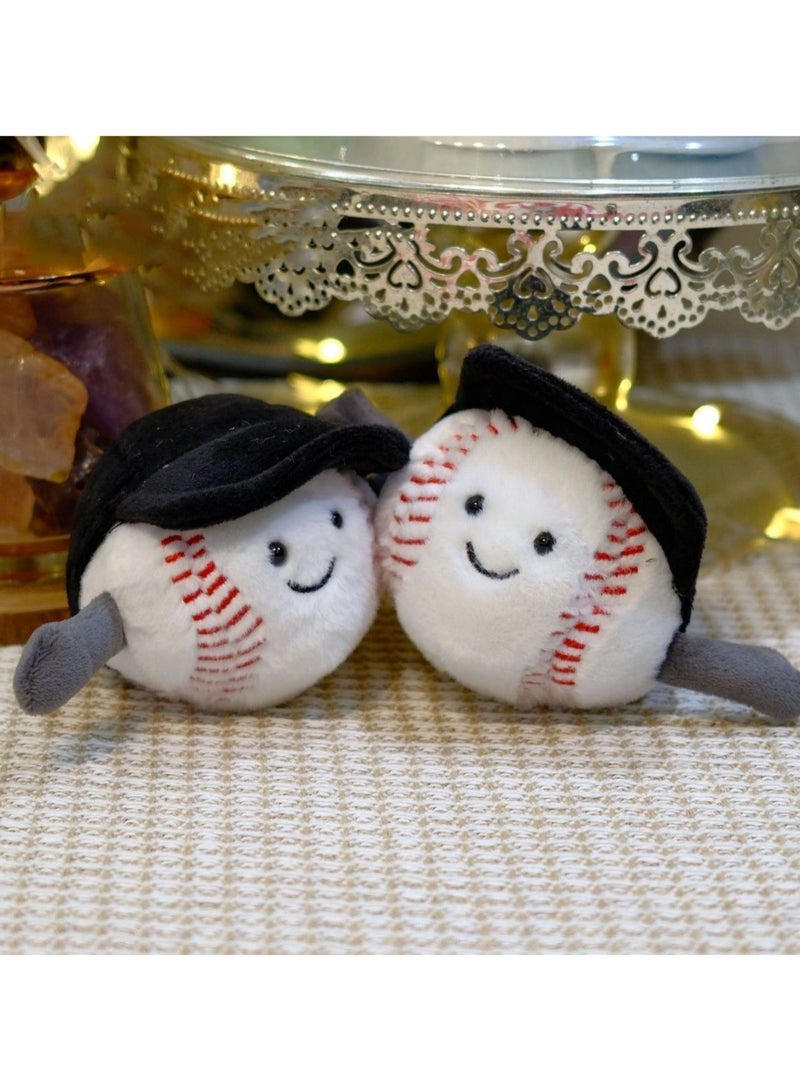 10cm Baseball Plush Pendant Keychain Fun Sports Plush Doll Schoolbag Accessories Toy Keychain Boy Girl Gift  - Image 3