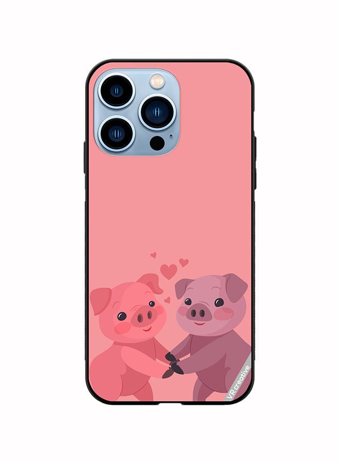 VR CREATIVE Protective Case Cover For Apple iPhone 13 Pro Max Love Pig Design Multicolour - Image 1