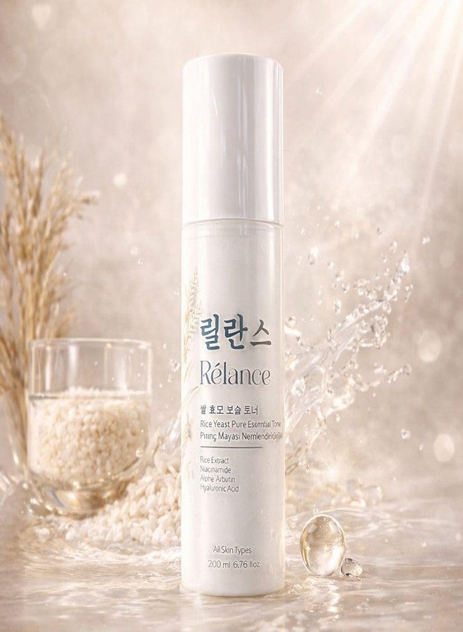 Relance Rélance Rice Yeast Pure Essential Toner, with Niacinamide, Alpha Arbutin & Hyaluronic Acid, All Skin Types, 6.76 fl oz - Image 5