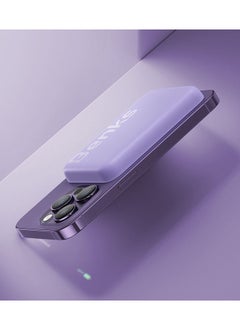 Benks BENKS Mαgsafe Power bank 6000 mAh, Magnetic Wireless Mini Power Bank Battery with USB C Cable, External MαgSafe Battery for iPhone 15/14/13/12 Series, Purple  - Image 4