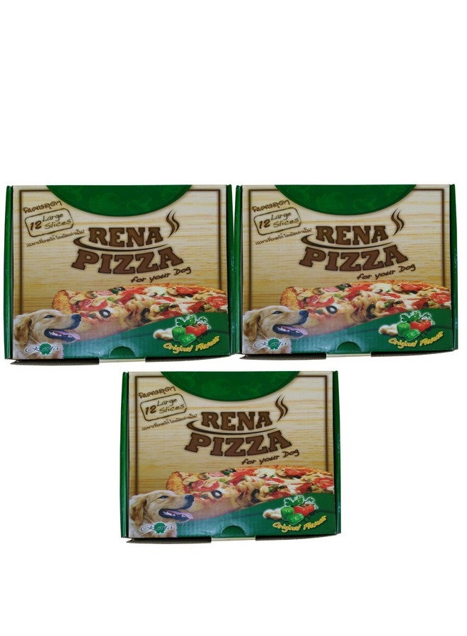 Rena Dog Pizza Treat Snacks, Chicken & Cheese Flavor, Delicious, Nutritious, Suitable For All Breeds, 12 Large Slices (Pack Of 3) - Image 1