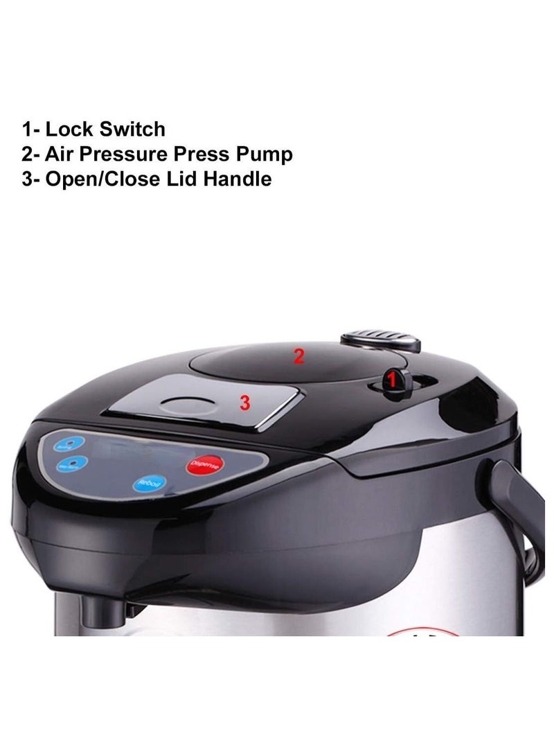 Digital Water Boiler and Warmer – 4 Liter/4.23 Quart Stainless Steel Electric Hot Water Dispenser with LCD Display, Swivel Base, Keeps Warm.  - Image 2