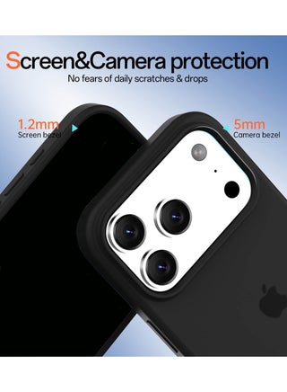 Apple iPhone 17 Pro Max 5G 2025 Luxury Premium Quality Liquid Silicone Case Cover (MCRPSN) - Black - view 3
