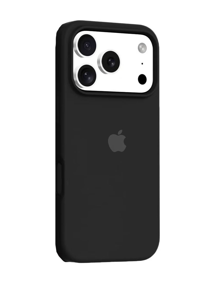 Apple iPhone 17 Pro Max 5G 2025 Luxury Premium Quality Liquid Silicone Case Cover (MCRPSN) - Black