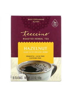 teeccino Teeccino, Roasted Herbal Tea, Hazelnut, Caffeine Free, 10 Tea Bags, 2.12 oz (60 g)  - Image 2