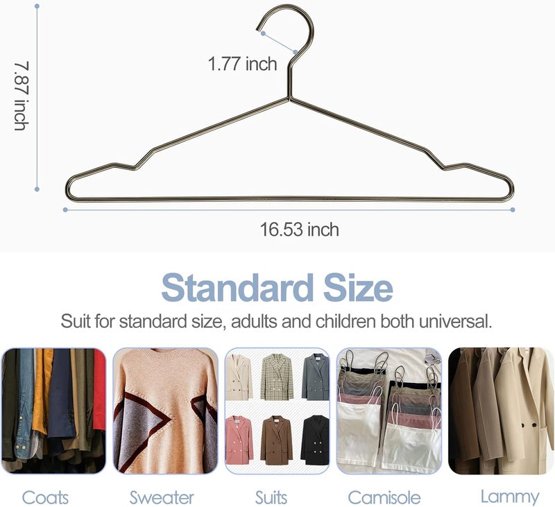 SPECILITE Metal Hangers 30 Pack Heavy Duty, Strong Wire Clothes Hangers with Notches, Space Saving Hangers Bulk for Standard Size Coats, Shirts, Suits, Pants -Black - Image 5