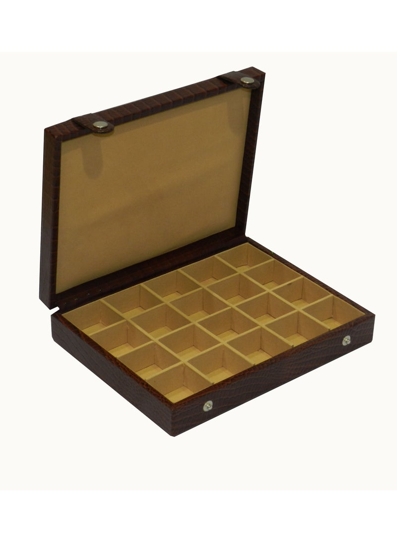 LAVERI LEATHER Laveri Cufflink Storage Display Box with Ring Holder Showcase for Store Display, Jewelry Show & Home ~ Jewelry Tray Organizer  - Image 3