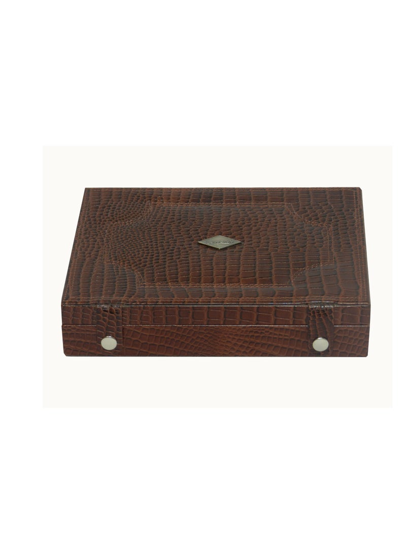 LAVERI LEATHER Laveri Cufflink Storage Display Box with Ring Holder Showcase for Store Display, Jewelry Show & Home ~ Jewelry Tray Organizer  - Image 4