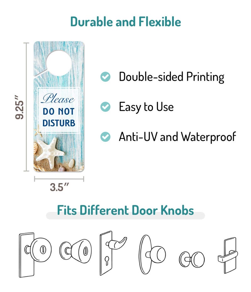 Al Raied ARS® Do Not Disturb Door Hanger Sign, 2 Pack - PVC Plastic, 9.3"x3.5" for Home, Office, Hotel - Image 3