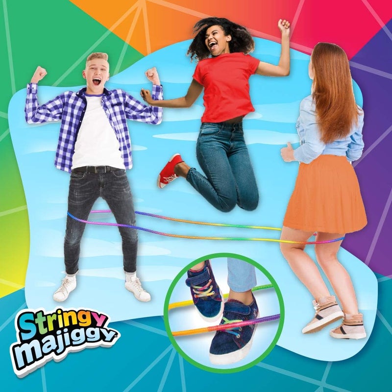 Ja-Ru Chinese Jump Rope Elastic Jumping Rope Game for Kids & Adults I by | Colorful Stretch Skip Rope for Girls and Boys. Party Favor Stocking Stuffer. Plus 1 Sticker | Item #733-s - Image 5