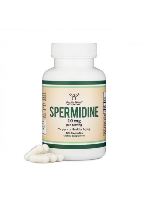 Spermidine Supplement (10mg of 99% Spermidine 3HCL - Third Party Tested) 120 Capsules - Over 100x More Potent Than Wheat Germ Extract for Cell Membrane, Telomere Health and Aging by Double Wood