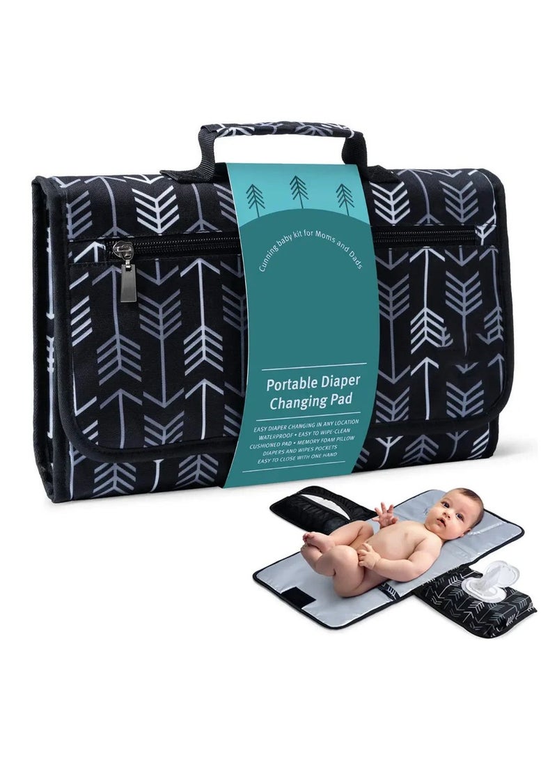 Foldable Baby Diaper Bag, Portable Waterproof Organizer for Diaper Pad, Changing Mat, Hangable Stroller Nursing Cushion, Multifunctional Nappy Pad for Babies, Infants, Toddlers, Newborns, and Tummy Time - Image 1
