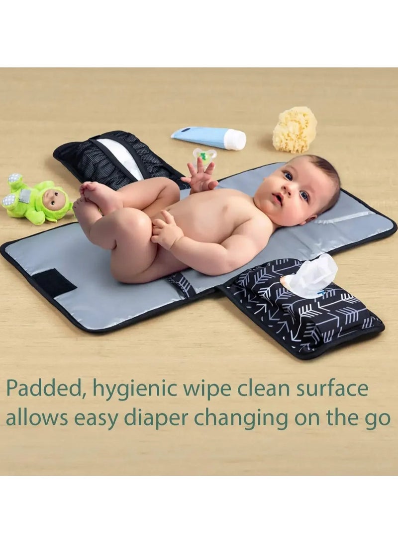 Foldable Baby Diaper Bag, Portable Waterproof Organizer for Diaper Pad, Changing Mat, Hangable Stroller Nursing Cushion, Multifunctional Nappy Pad for Babies, Infants, Toddlers, Newborns, and Tummy Time - Image 2