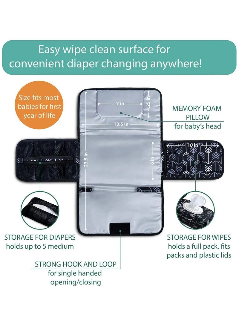 Foldable Baby Diaper Bag, Portable Waterproof Organizer for Diaper Pad, Changing Mat, Hangable Stroller Nursing Cushion, Multifunctional Nappy Pad for Babies, Infants, Toddlers, Newborns, and Tummy Time - Image 3