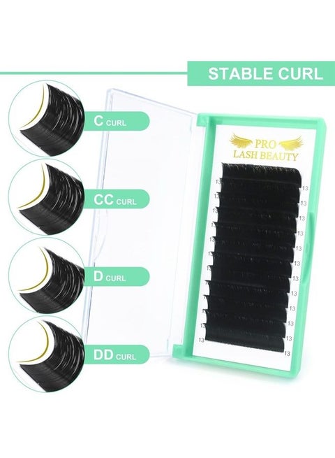 Easy Fan Volume Lashes CC-0.05-12 Volume Lash Extensions Rapid Blooming Lashes 9 to 20 mm Mega Volume Lash Extensions C D curl Flowering Lash Extensions Rapid Blooming Eyelash Extensions(CC-0.05,12mm)