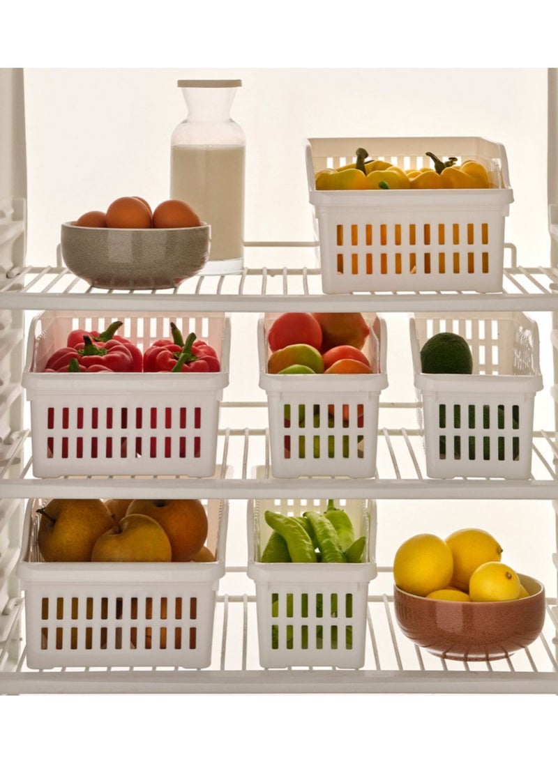 Dunya Plastik - Reorganize Your Refrigerator Space with White Rectangular Step Organizer - Perfect Tray for Fresh Fruits and Veggies! - Image 1