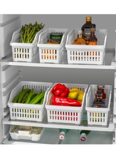 Dunya Plastik Reorganize Your Refrigerator Space with White Rectangular Step Organizer - Perfect Tray for Fresh Fruits and Veggies!  - Image 1