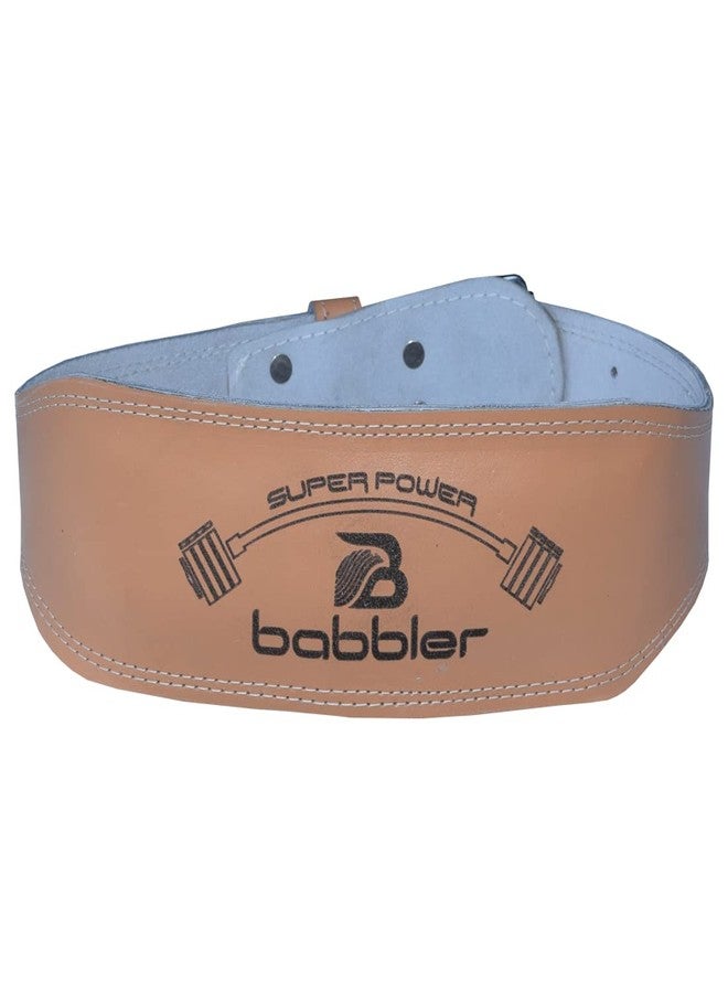 Babbler Super Power Lifting Leather Belt | Unisex Weightlifting Gym Belt with Double Metal Prong | Fitness Workout Leather Belt | Stabilized Back Support | Contrast Stitching | Gym Belt - Image 3