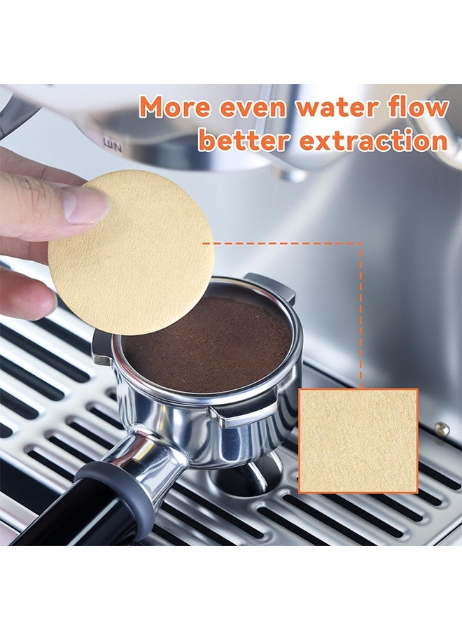 GD 300 Pcs Round Coffee Puck Paper Filters Disposable Espresso Puck Screen Paper - Espresso Portafilter Coffee Filter Sheets for Home Cafe Espresso Machine Improve Coffee Extraction - Image 4