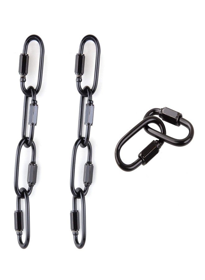 STARVAST 6 Pcs M4 Black Carabiner Chain Quick Links Connector 4mm Thickness Oval Stainless Steel Locking Carabiner Screw Lock Clip by STARVAST for Swing Play Set and Outdoor Equipment - Image 3