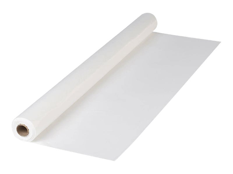 Hoffmaster 114000 Plastic Tablecover Roll, 300' Length x 40" Width, White - Image 1