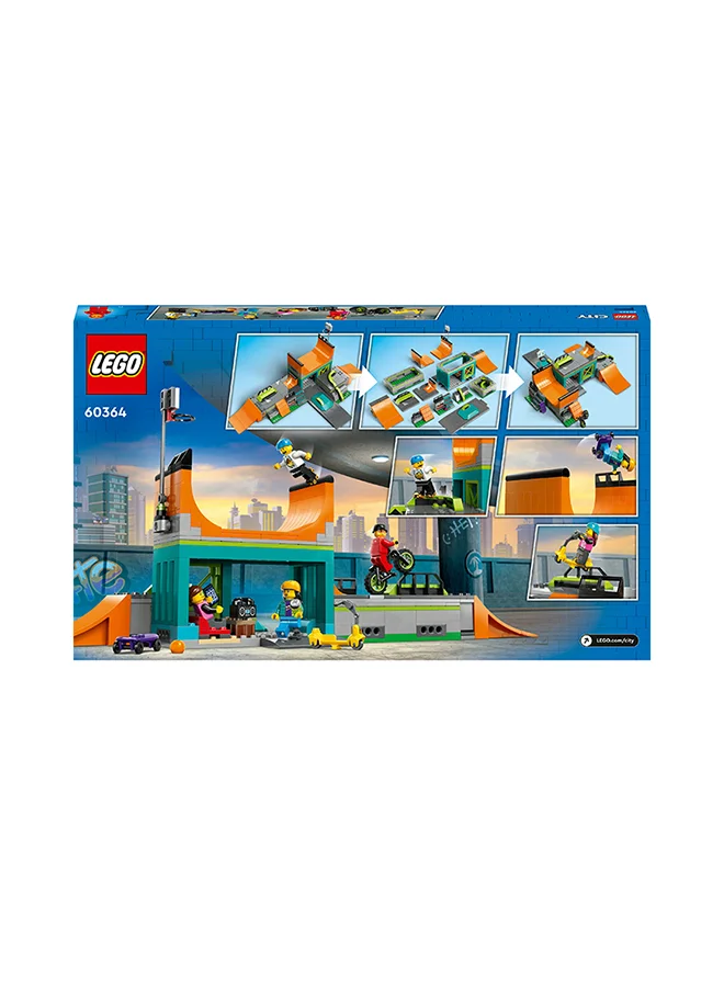 LEGO City Street Skate Park 60364 Building Toy Set; Fun Gift For Kids And Skating Fans Aged 6+; Includes A Skateboard, Bmx Bike, Scooter And In-Line Skates, Plus 4 Minifigures For Imaginative Role Play (454 Pieces)
