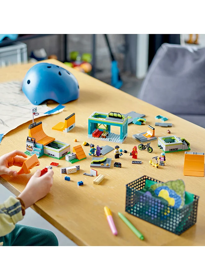 LEGO City Street Skate Park 60364 Building Toy Set; Fun Gift For Kids And Skating Fans Aged 6+; Includes A Skateboard, Bmx Bike, Scooter And In-Line Skates, Plus 4 Minifigures For Imaginative Role Play (454 Pieces)