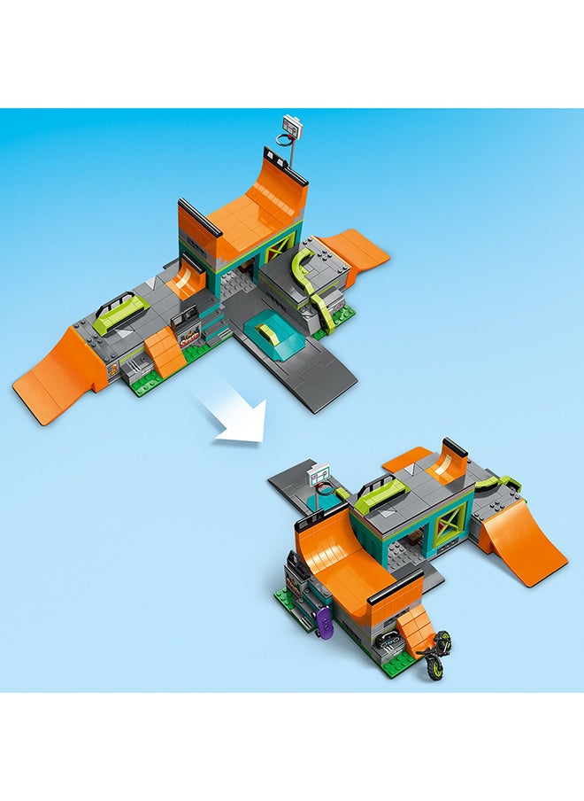 LEGO City Street Skate Park 60364 Building Toy Set; Fun Gift For Kids And Skating Fans Aged 6+; Includes A Skateboard, Bmx Bike, Scooter And In-Line Skates, Plus 4 Minifigures For Imaginative Role Play (454 Pieces)  - Image 5