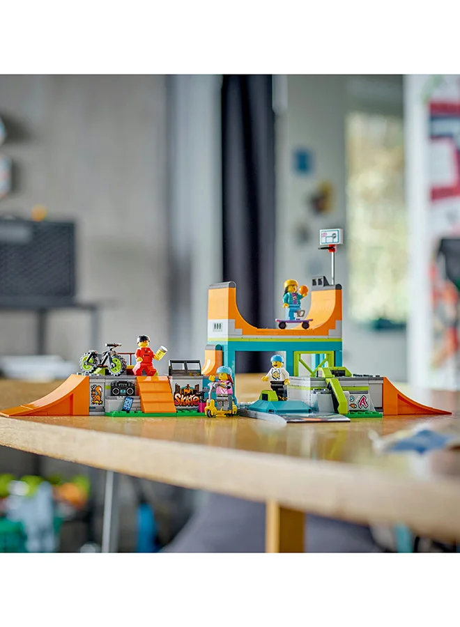 LEGO City Street Skate Park 60364 Building Toy Set; Fun Gift For Kids And Skating Fans Aged 6+; Includes A Skateboard, Bmx Bike, Scooter And In-Line Skates, Plus 4 Minifigures For Imaginative Role Play (454 Pieces)