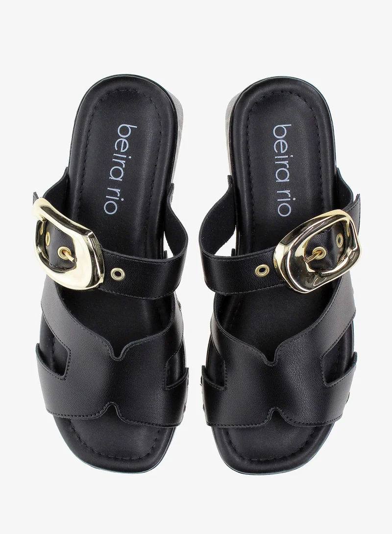Beira Rio Black Beira Rio Women’s Flat Summer Footwear – Lightweight Slip-On Comfort with Stylish Casual Design for Women | Best Price UAE