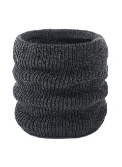 Generic Winter Thickened Fleece-lined Chenille Neck Warmer Single-circle Pullover High Collar Warm Wool Scarf For Men Women Dark gray  - Image 1